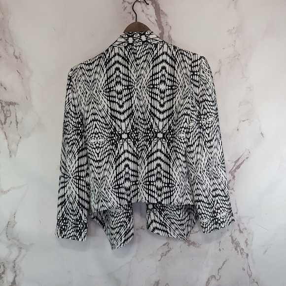 Rebecca Minkoff Blazer Women 4 Small Black White Becky Silk Jacket Office - Picture 5 of 13